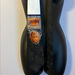 Fratello Vintage Basketball Hoop Black Necktie Tie